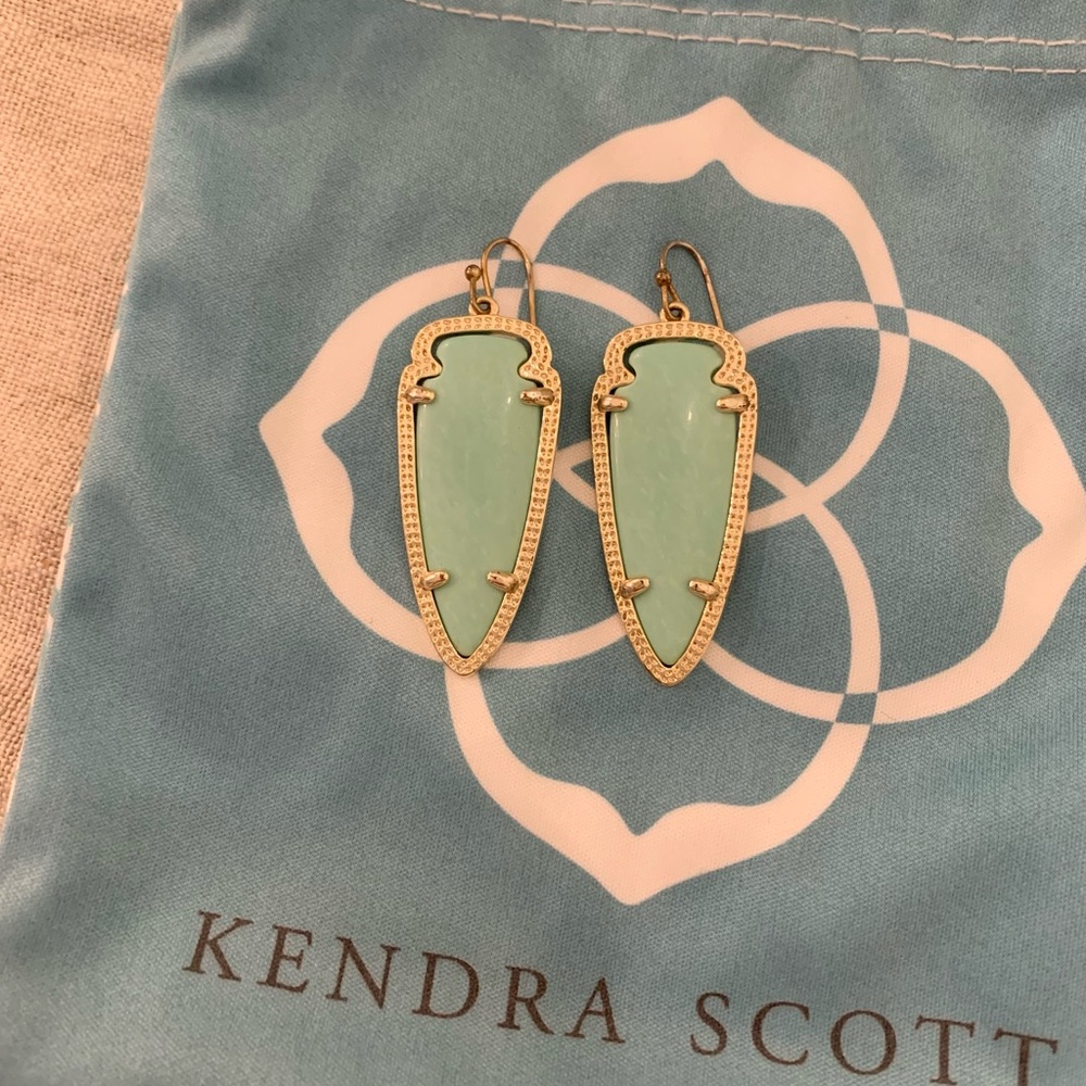 Kendra Scott Mint Green Arrow Earrings